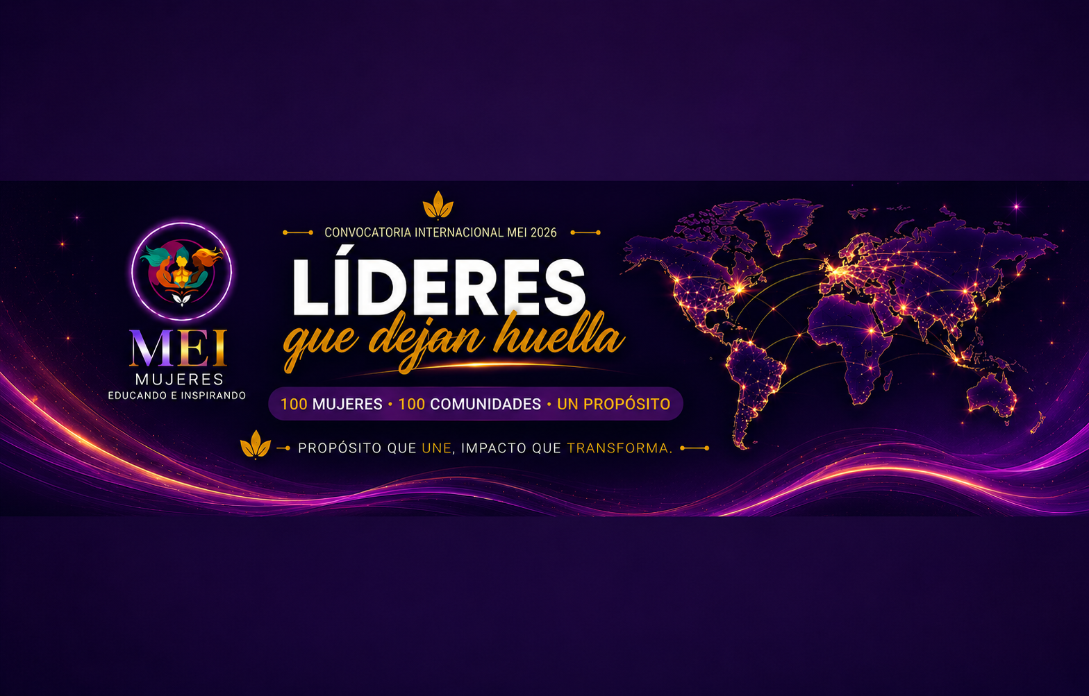 Convocatoria internacional MEI 2026 – Líderes que dejan huella. 100 mujeres, 100 comunidades, un propósito.